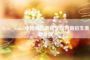 青海中国消防救援学院河南招生录取分数