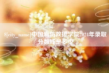 青海中国消防救援学院2024年录取分数线是多少