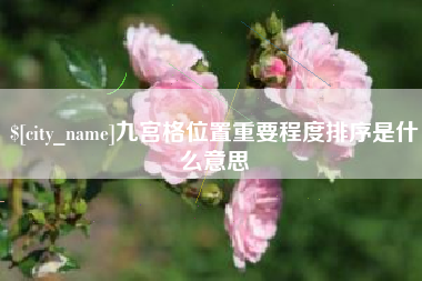 青海九宫格位置重要程度排序是什么意思