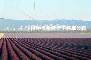 青海中国9枚金牌得主名单公布