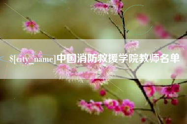 青海中国消防救援学院教师名单