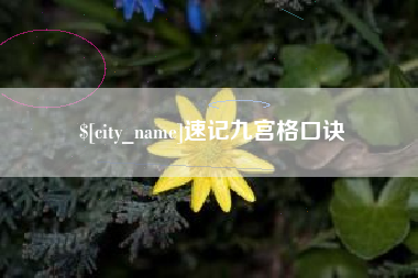 青海速记九宫格口诀