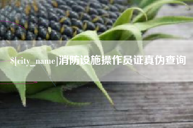 青海消防设施操作员证真伪查询