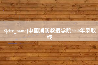 青海中国消防救援学院2020年录取线