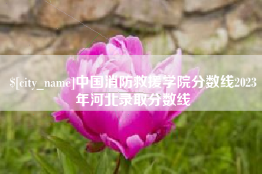 青海中国消防救援学院分数线2023年河北录取分数线