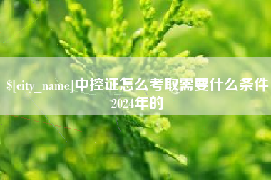 青海中控证怎么考取需要什么条件2024年的