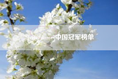 青海中国冠军榜单