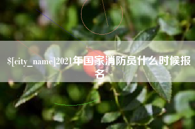 青海2021年国家消防员什么时候报名